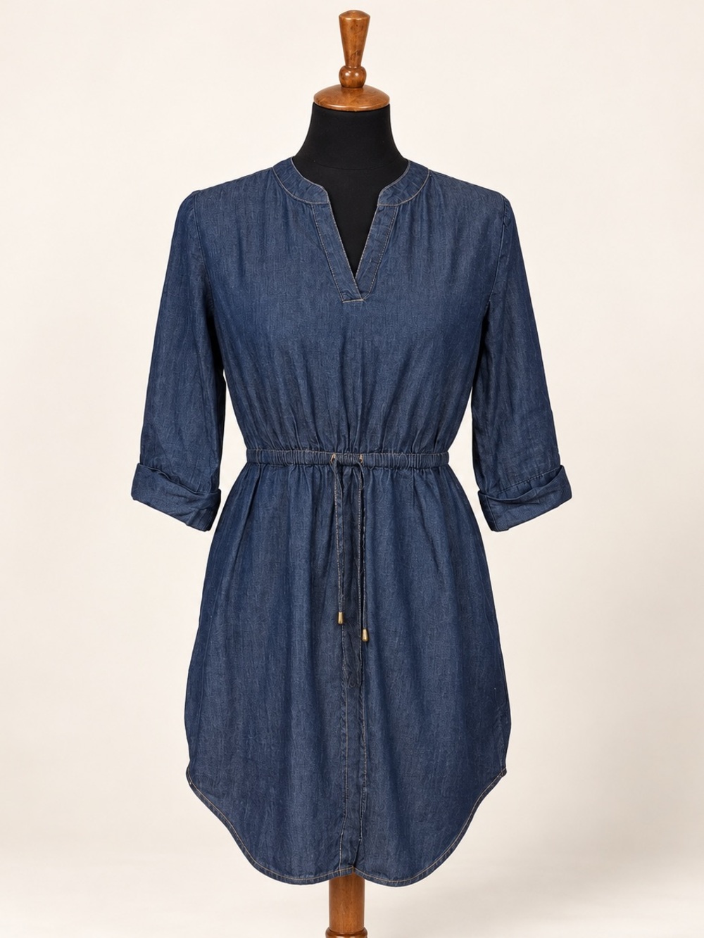 Sears Dark Blue Denim Drawstring Tunic